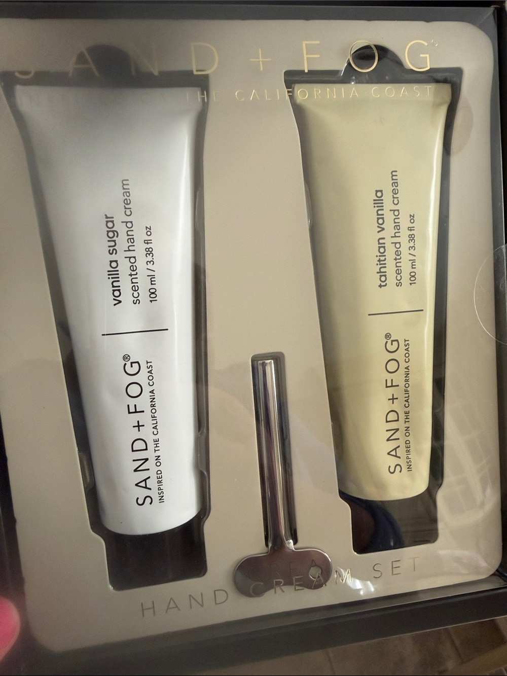 Sand + Fog Vanilla Hand Cream Duo — White & Cream